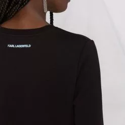 Karl Lagerfeld embroidered stripe-detail logo sweatshirt