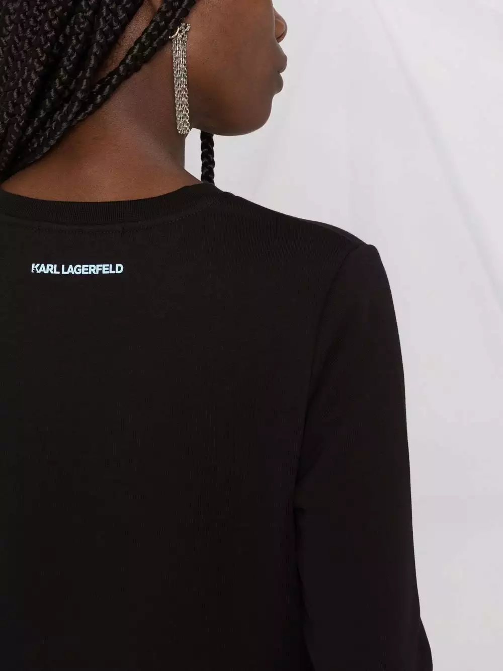 Karl Lagerfeld embroidered stripe-detail logo sweatshirt