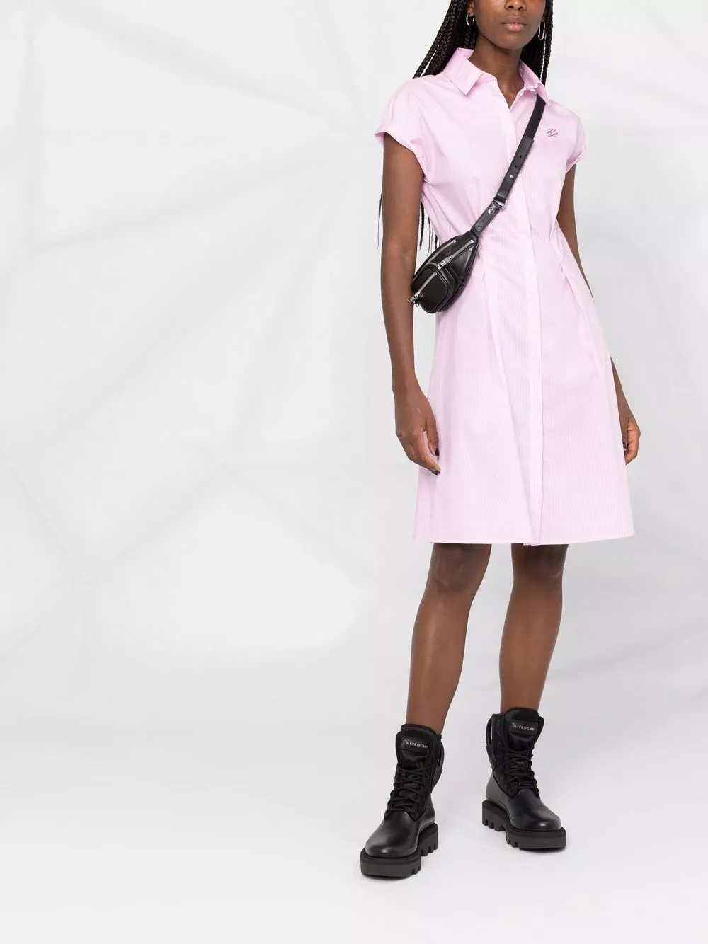 Karl Lagerfeld logo-embroidered shirt dress
