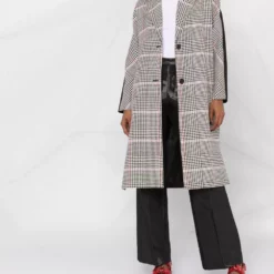 Karl Lagerfeld single-breasted checked coat