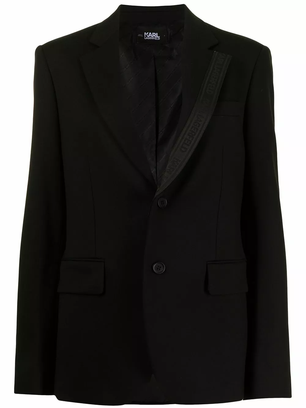 Karl Lagerfeld logo-tape detail blazer