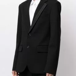 Karl Lagerfeld logo-tape detail blazer