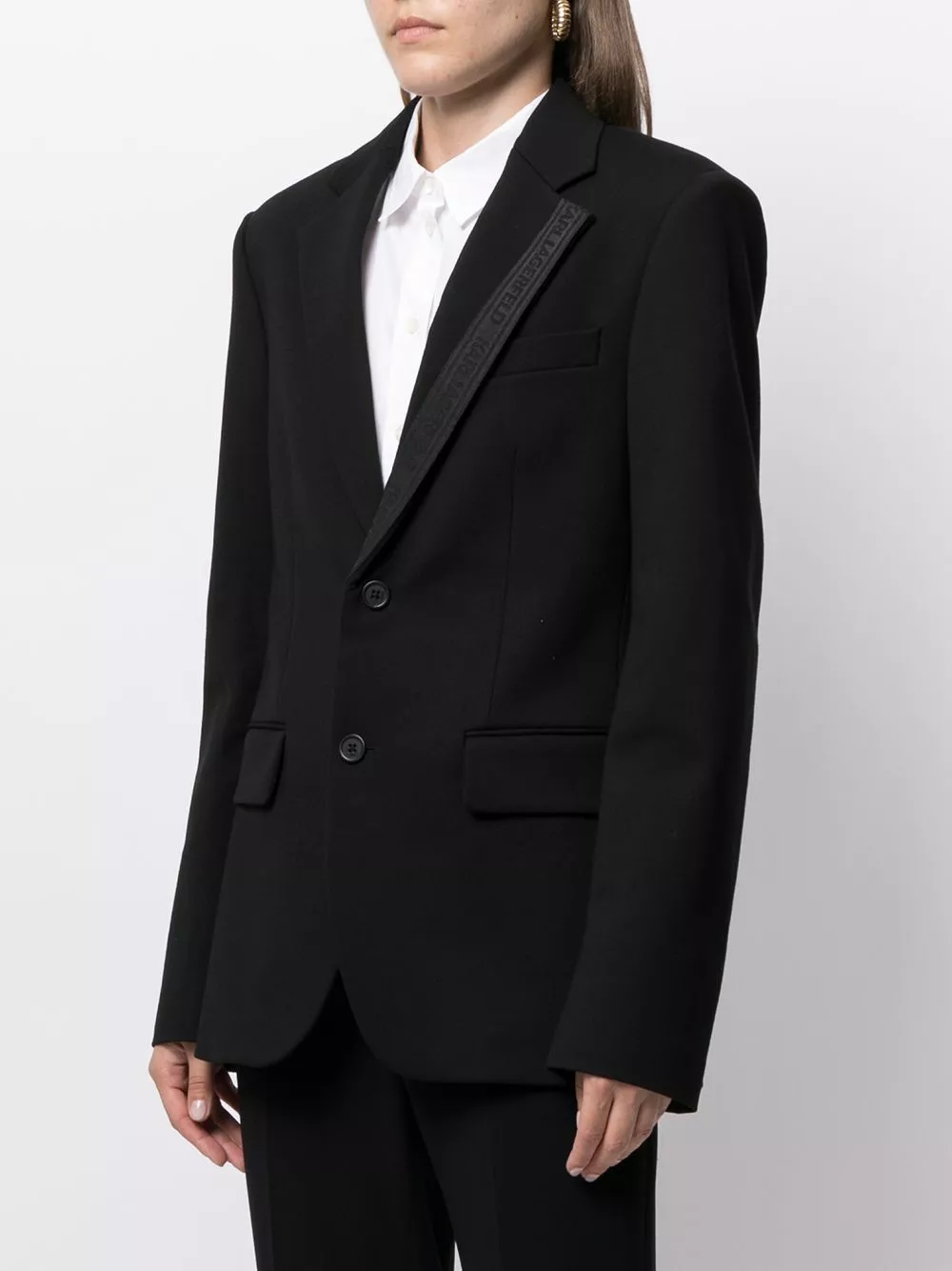 Karl Lagerfeld logo-tape detail blazer