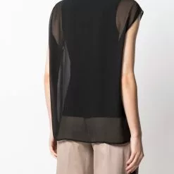 Karl Lagerfeld sheer logo-print top