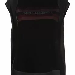 Karl Lagerfeld sheer logo-print top