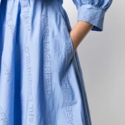 Karl Lagerfeld monogram-print poplin flared dress