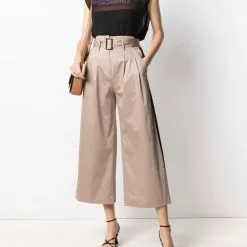 Karl Lagerfeld cropped belted trousers
