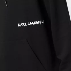 Karl Lagerfeld logo-print rib-trimmed hoodie