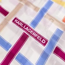 Karl Lagerfeld check-print silk scarf