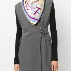 Karl Lagerfeld check-print silk scarf