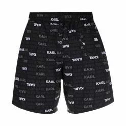 Karl Lagerfeld logo-print drawstring-waist swim shorts