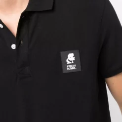 Karl Lagerfeld logo-patch cotton polo shirt