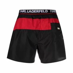 Karl Lagerfeld logo-tape side-stripe swim shorts