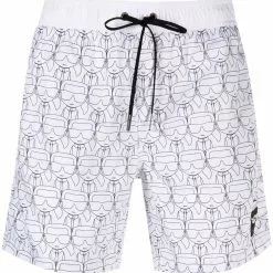 Karl Lagerfeld monogram-pattern drawstring-waist swim shorts