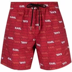 Karl Lagerfeld logo-print patch-detail swim shorts