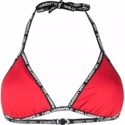 Karl Lagerfeld logo-tape triangle bra