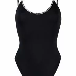 Karl Lagerfeld logo strap swimsuit