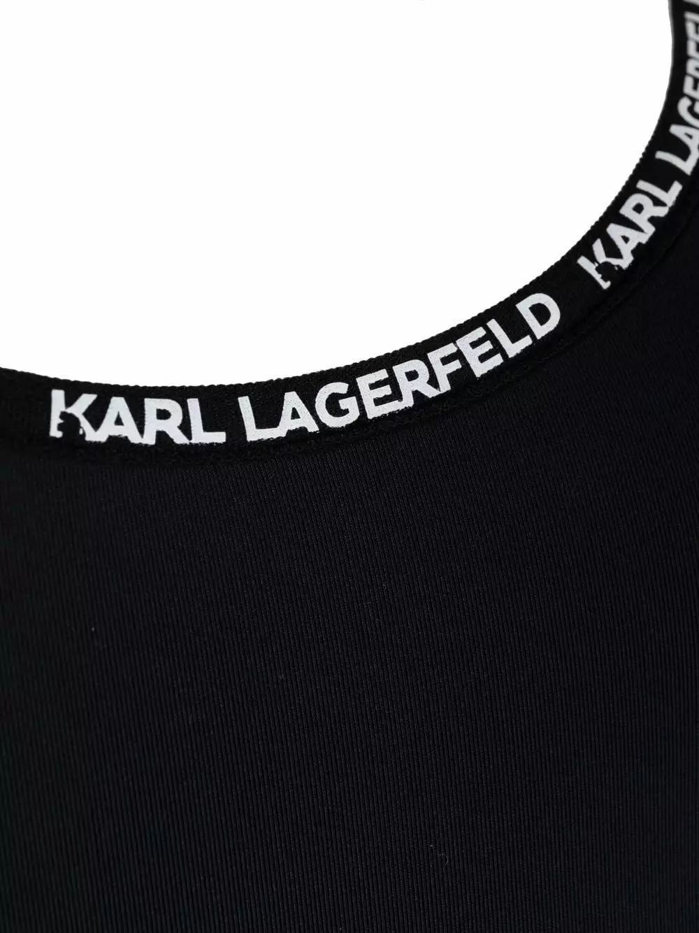 Karl Lagerfeld logo strap swimsuit