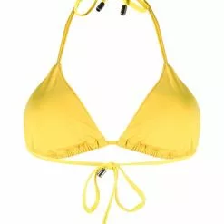 Karl Lagerfeld logo-print triangle-cup bikini top