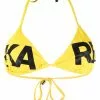 Karl Lagerfeld logo-print triangle-cup bikini top