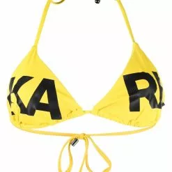 Karl Lagerfeld logo-print triangle-cup bikini top