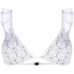 Karl Lagerfeld motif-print triangle bra