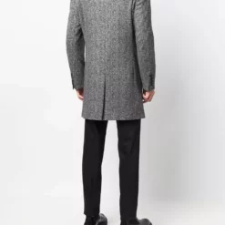 Karl Lagerfeld Twister herringbone single-breasted coat