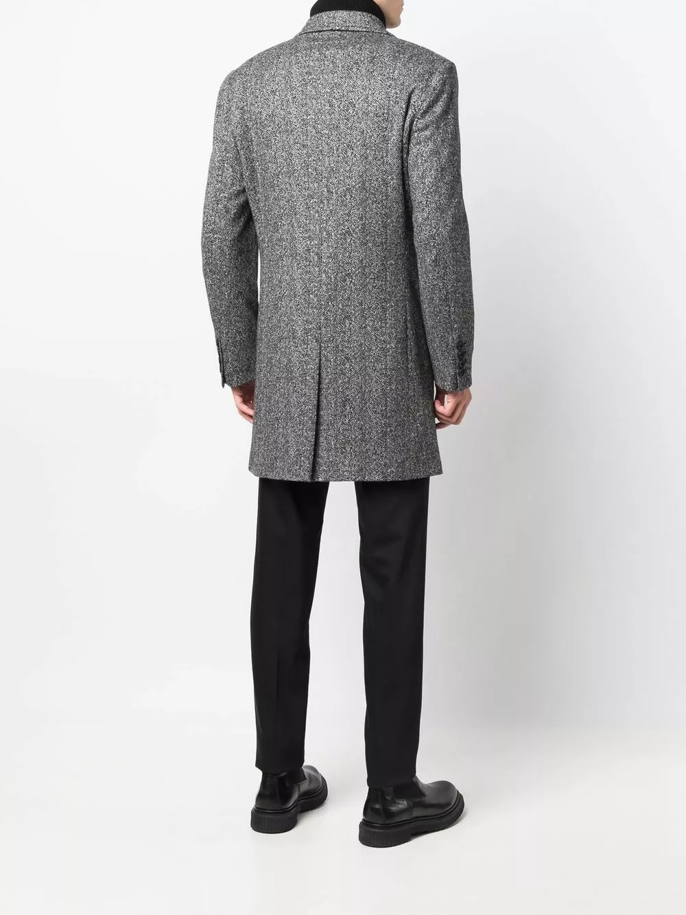 Karl Lagerfeld Twister herringbone single-breasted coat