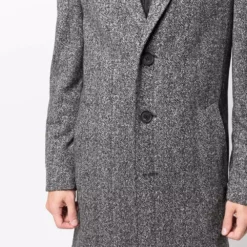 Karl Lagerfeld Twister herringbone single-breasted coat