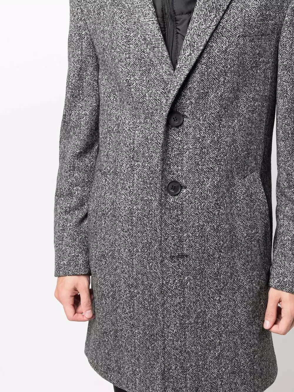 Karl Lagerfeld Twister herringbone single-breasted coat