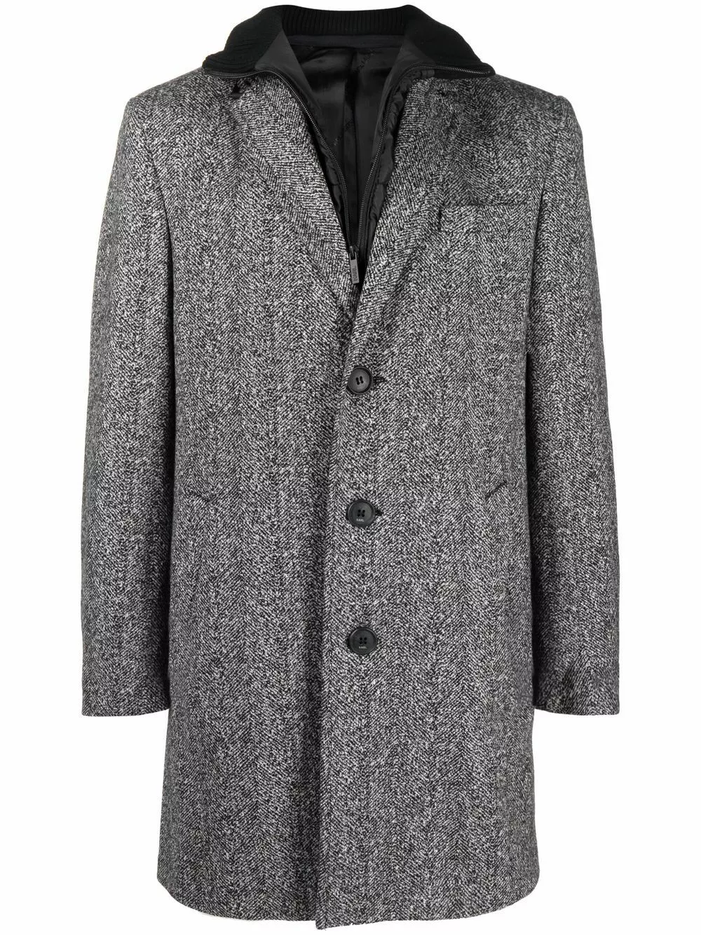 Karl Lagerfeld Twister herringbone single-breasted coat