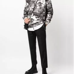 Karl Lagerfeld chain-detail pressed-crease tailored trousers