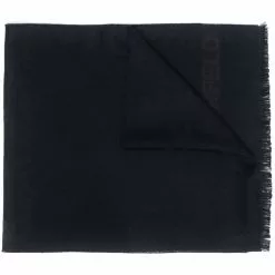 Karl Lagerfeld raw-edge knitted scarf