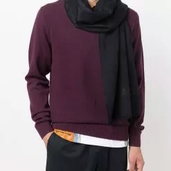 Karl Lagerfeld raw-edge knitted scarf