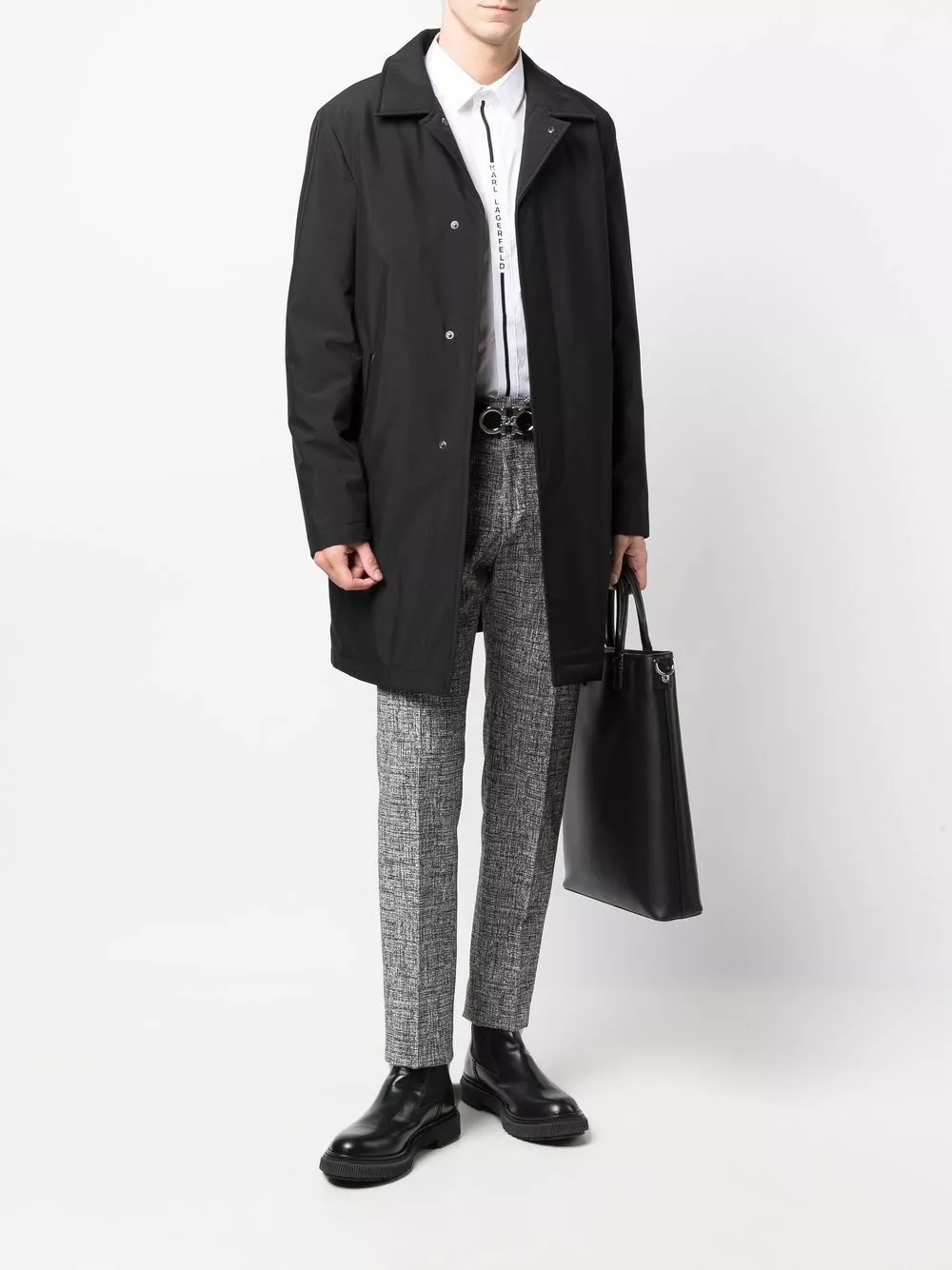 Karl Lagerfeld single-breasted mid-length coat