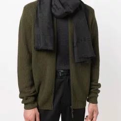 Karl Lagerfeld tonal-logo knit scarf