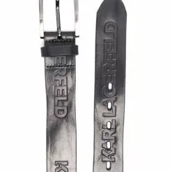 Karl Lagerfeld embossed-logo buckle belt