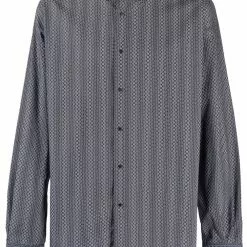 Karl Lagerfeld Modern Fit geometric-print cotton shirt