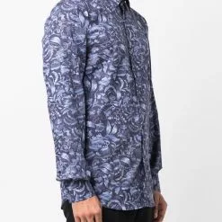 Karl Lagerfeld Slim-Fit paisley-print shirt