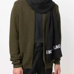 Karl Lagerfeld logo-print knitted scarf