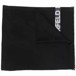 Karl Lagerfeld logo-print knitted scarf