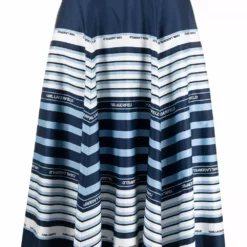 Karl Lagerfeld striped A-line midi skirt