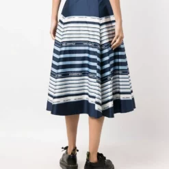 Karl Lagerfeld striped A-line midi skirt