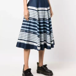 Karl Lagerfeld striped A-line midi skirt