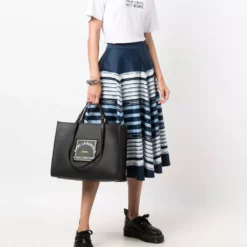 Karl Lagerfeld striped A-line midi skirt