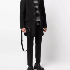 Karl Lagerfeld notched-lapels flap-pockets single-breasted coat