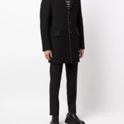 Karl Lagerfeld notched-lapels flap-pockets single-breasted coat
