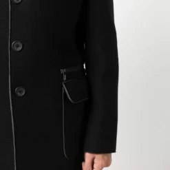 Karl Lagerfeld notched-lapels flap-pockets single-breasted coat