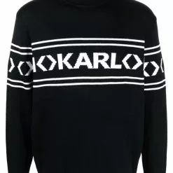 Karl Lagerfeld logo-print roll neck jumper