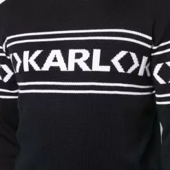 Karl Lagerfeld logo-print roll neck jumper